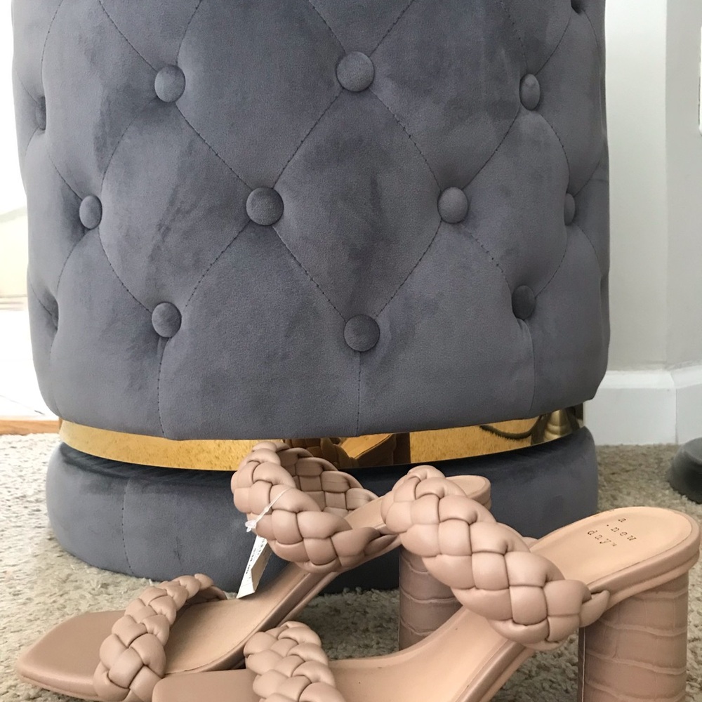 A New Day Braided Strap Nude Block Heel Sandals - Women 7 Brand New - Picture 2 of 9